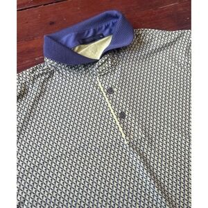 Greyson Golf Shirt Bonita Bay Club Florida Geometric Pattern XL Yellow